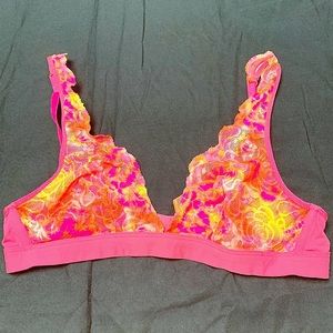 Victoria’s Secret Pink Neon Tie Dye Lace Bralette